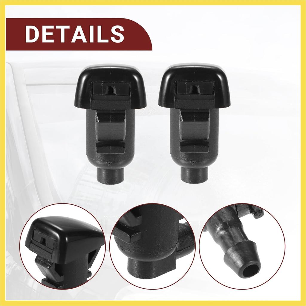 Windshield Washer Nozzle for Chevrolet Traverse Durable No.25823360 Windscreen Washer Sprayer Nozzle Black Front with Hose and Connectors 1 Set