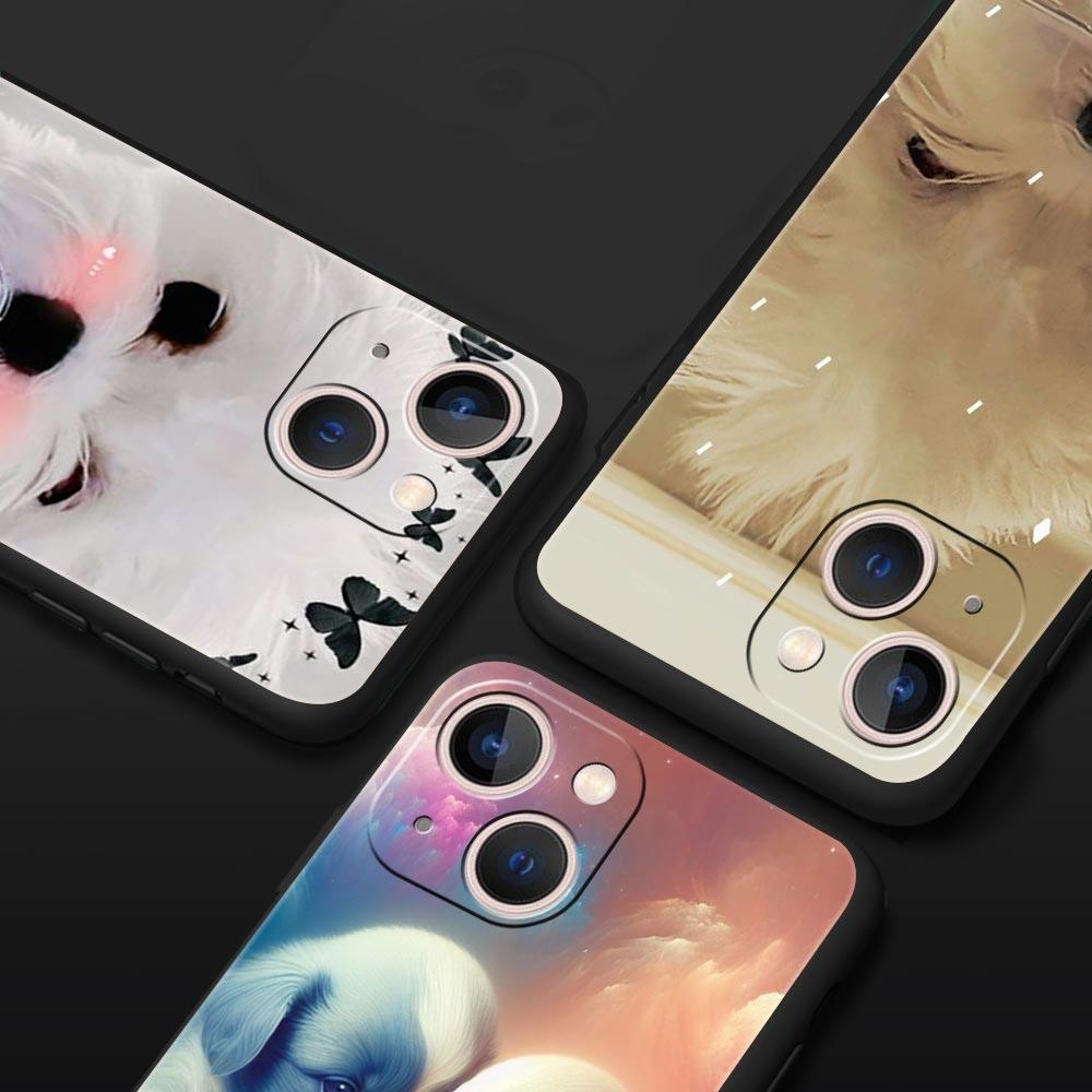 Cute Little Dog Phone Case Cover for iPhone 17 16 15 14 13 12 11 Pro Max 17 Air Plus Shockproof Soft TPU Shell Fundas Capas Bags