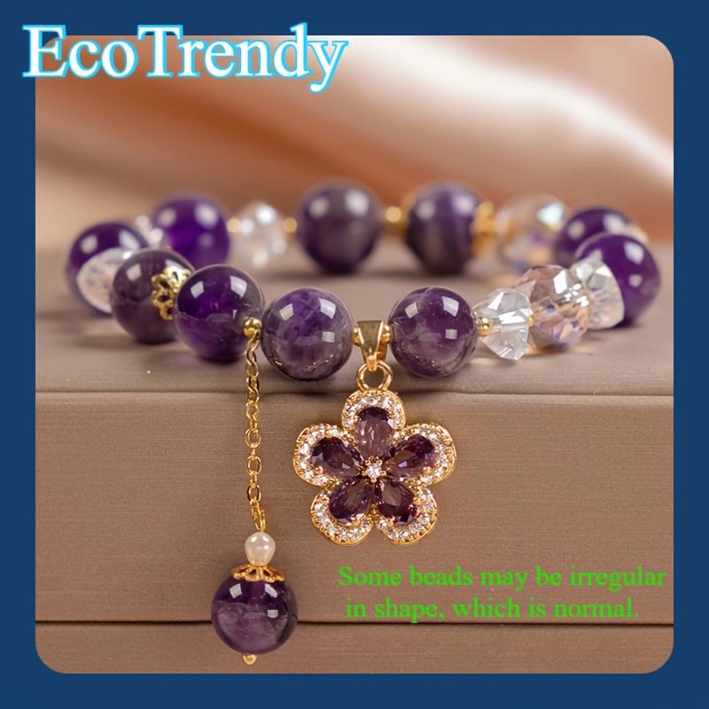 Minimalist Natural Amethyst Bracelet - Irregular Crystal Bracelet