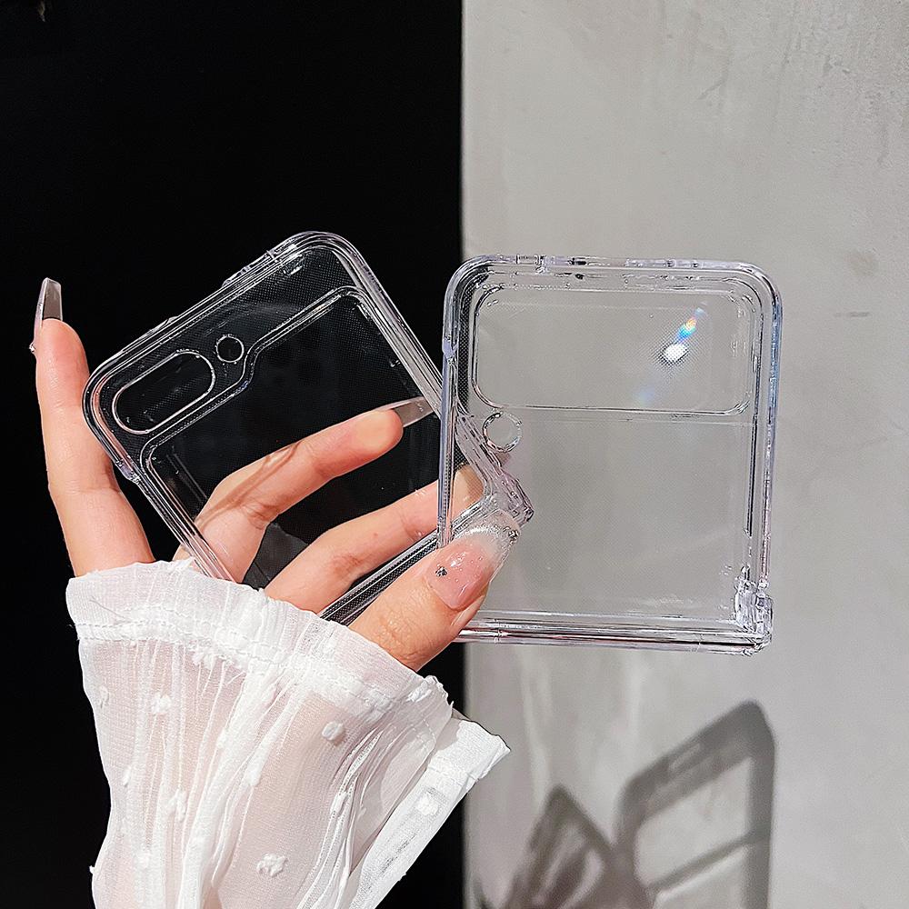 Phone Case for Samsung Z Flip 1 2 3 4 5 6 Z Fold 2 3 4 5 6 Motorola Razr 40 50 Oppo Find N N2 N3 N5 N2 Flip High Transparency Folding Screen