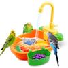 SALUDABLE Wellensittich Vogelbad Spielzeug, Java-Spatz Zirkulierendes Badebecken Spielbereich (Orange)