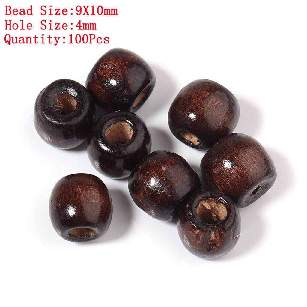 Natural Round Wood Beads Oval Loose Spacer Rosary Bead Large Hole Jewelry Bracelets Diy Unsex Charm Wholesale Supplies