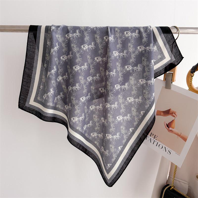 Eșarfă elegantă de mătase 2025: Design japonez și coreean, Stil subțire de vară, Protecție pentru gât