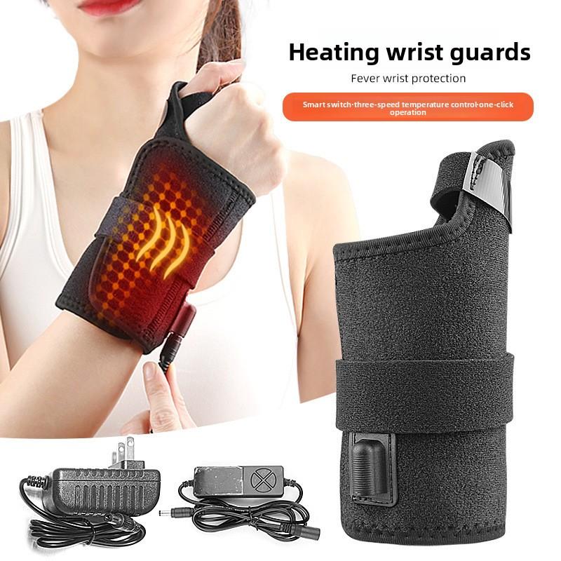 Heating Wrist Guard 12V Socket with Thermostat Plug-in Heating and Warmth Thumb Wrist Guard Strap Pressurized Protective Gear