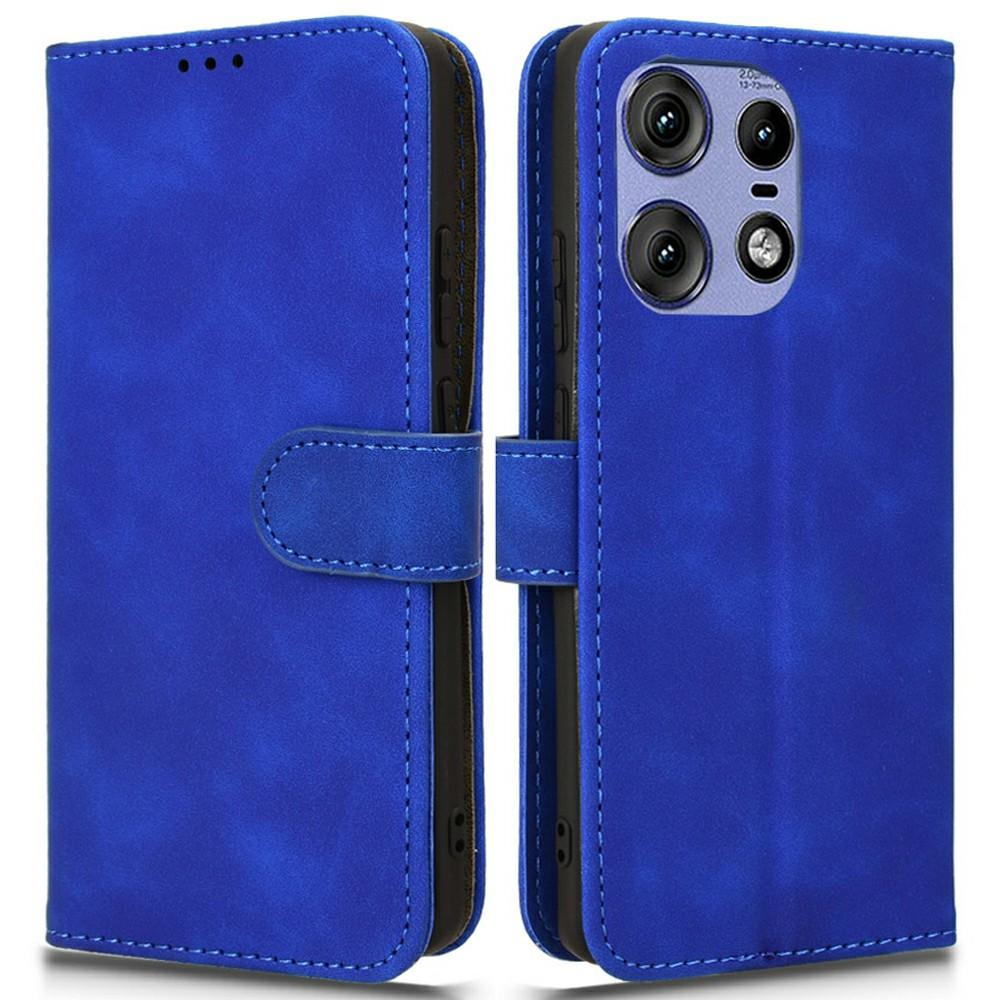 

Для Motorola Edge 50 Pro 5G Шкіряний Чохол з Відчуттям Шкіри Протиударний Чохол-Книжка-Гаманець Blue