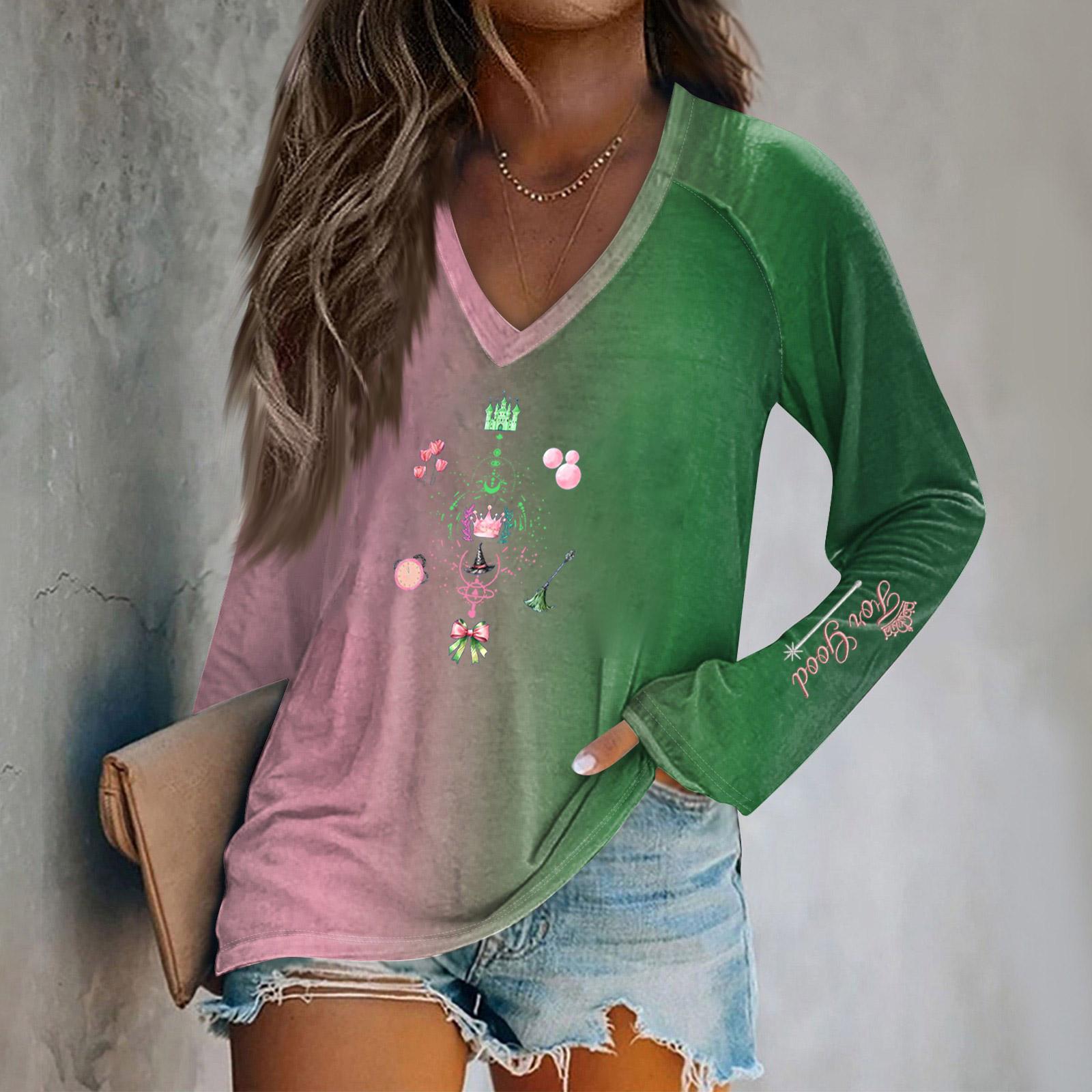 

Женский повседневный топ с длинными рукавами реглан и принтом ведьмы XL