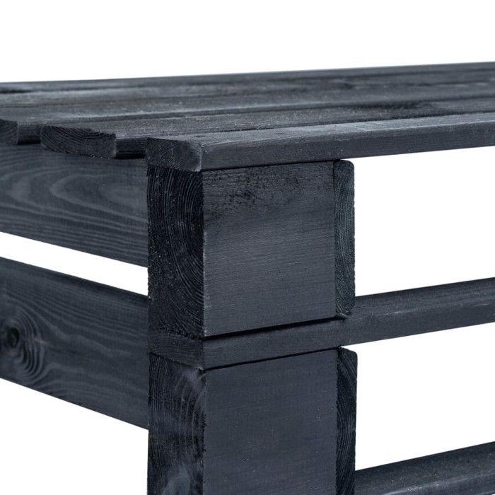 Banc palette - vidaXL - 45762 - Bois Noir - 110x65x55 cm - 2 personnes