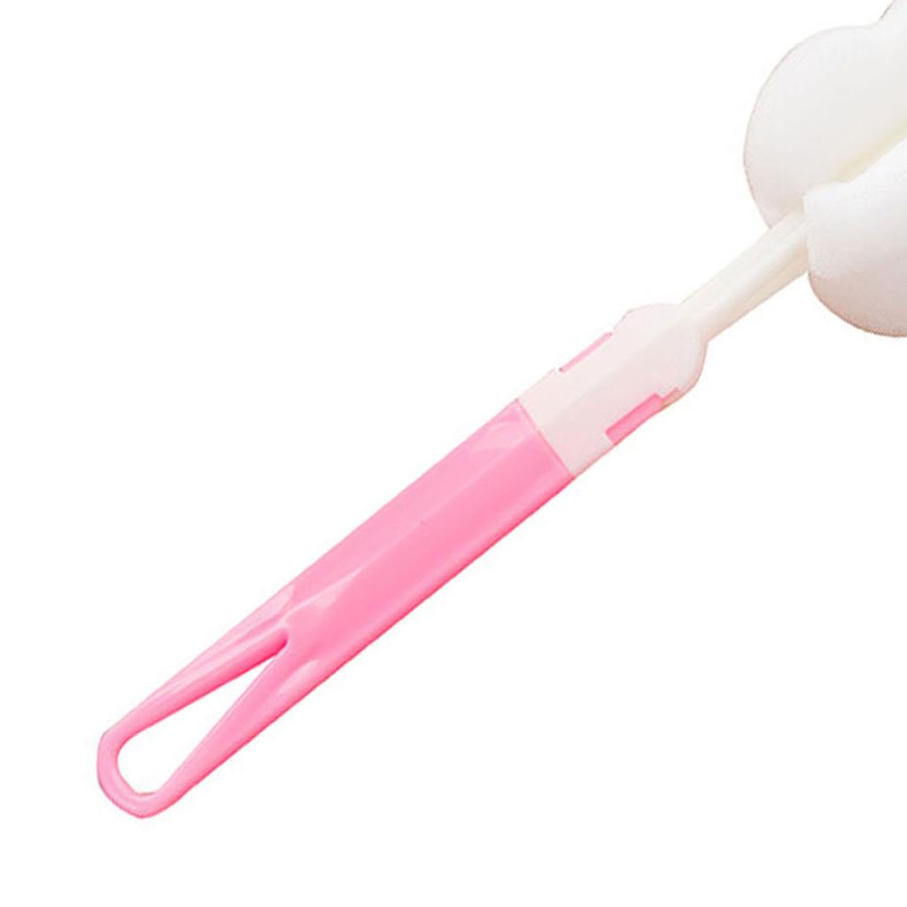 Bottle Brush Sponge Cup Brush Detachable Brush Head Long Handle Water Bottle Cleaner Brush for Baby