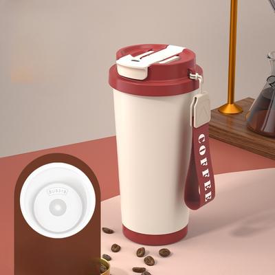 Strohhalm Kaffeetasse Weiblich Hochwertig Tragbare Wasserbecher 316 Edelstahl Keramik-Innenbecher Vakuumbecher