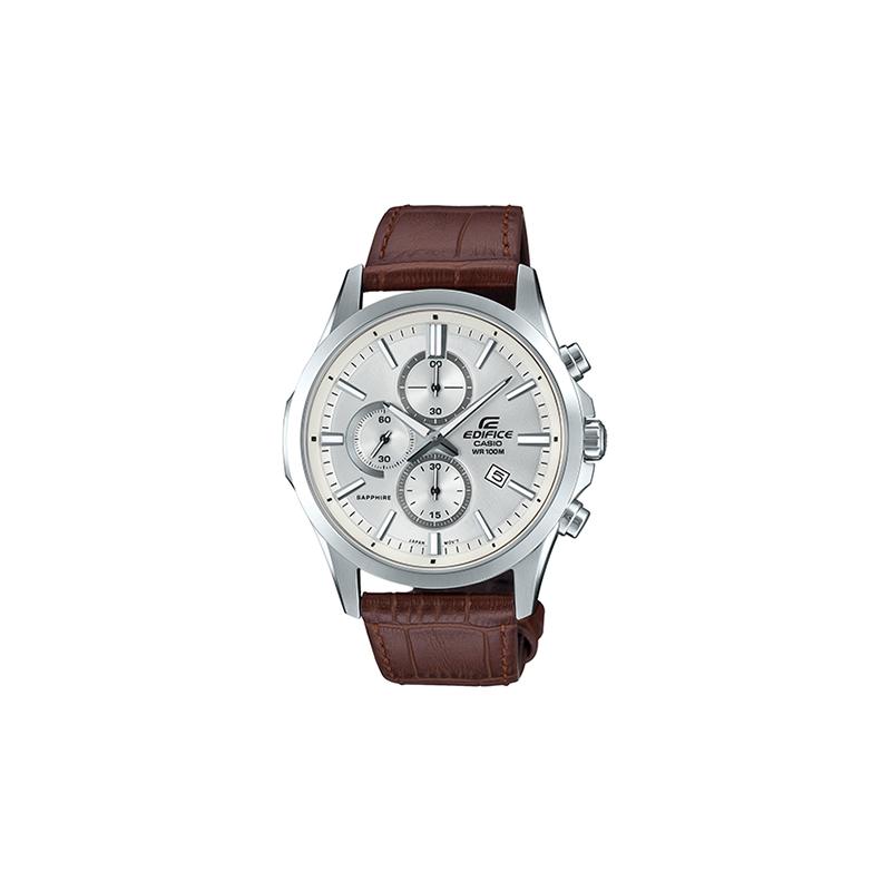 

Casio EDIFICE three-disc six-hand sapphire mirror classic quartz movement leather strap Japanese and Korean watch men s watch white EFB-660L-7AVUPR белый