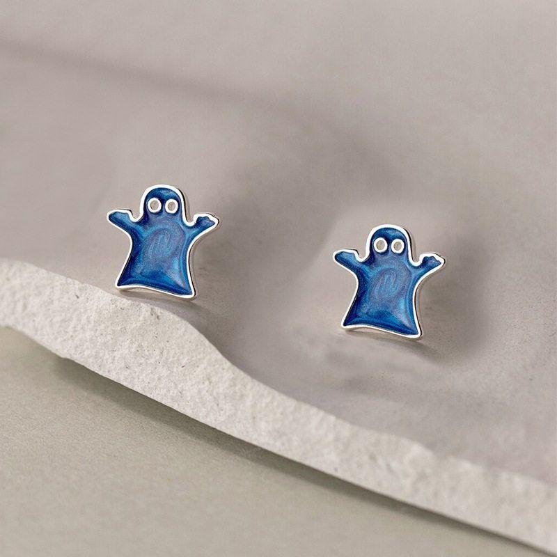 

S925 Blue Fashion Graceful and Petite Exquisite Silver Needle A Pair of S925 Silver Needles Blue
