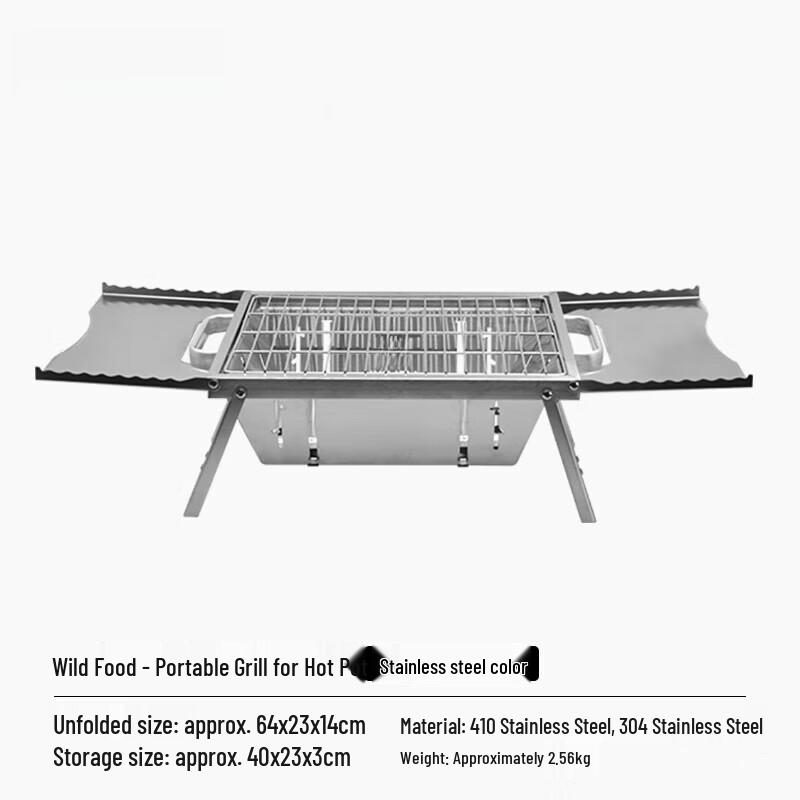 Portable Stainless Steel Folding Charcoal BBQ Grill