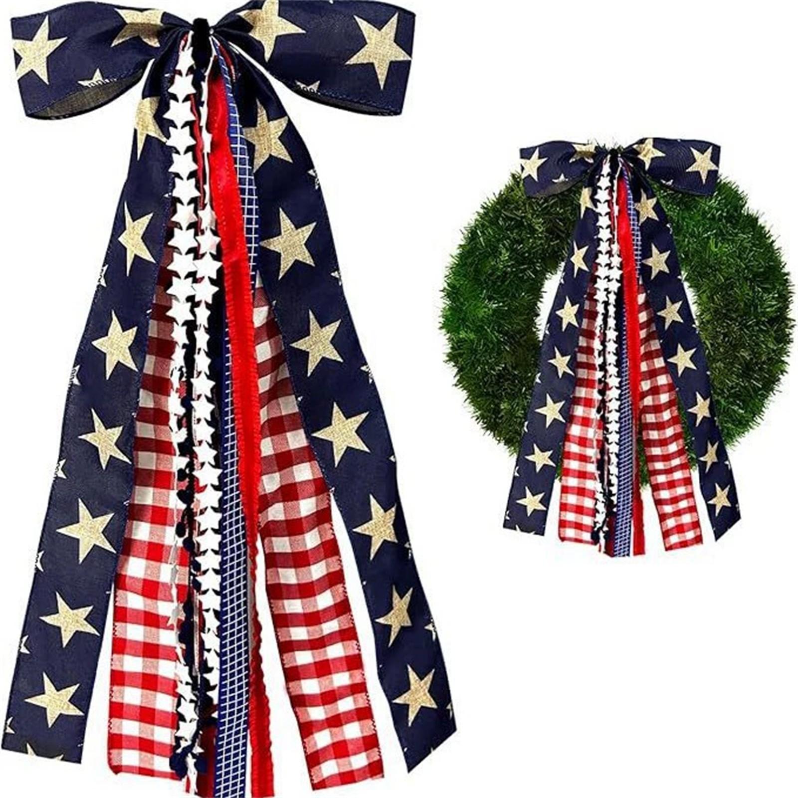 

Bow Tie Decoration Holiday Party Decoration Arrangement Star Plaid Hanging Decoration One Size
