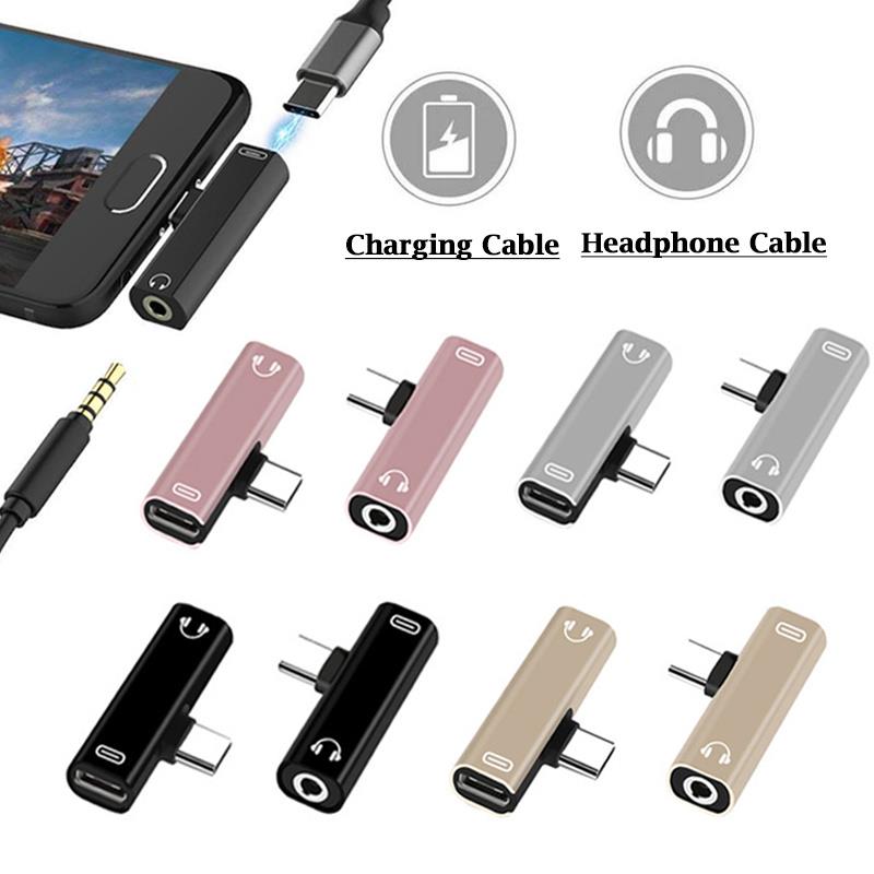 Type C Audio Adapter Plug To 3.5mm 2 In1 Adapter Plug Socket Audio Converter Jack for Xiaomi Type-C Phone Earphone MP3 3