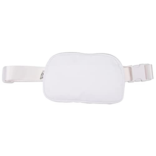 Ongwan Sports Belt Pouch, Large Capacity Adjustable Waist Belt Bag, 60-120cm (White)