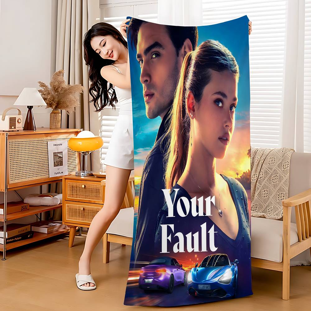 

My Fault Culpa Mia Movie Vintage Beach Towel Colorful Bath Towels For Microfiber Quick Dry Sand Beach Yoga Gym Pool W30*H60(CM)