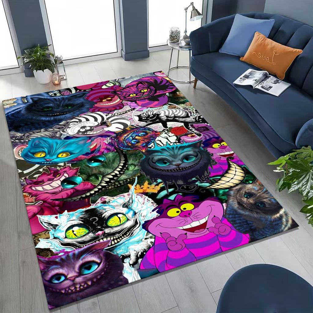 Dream Cheshire Cat Alice in Wonderland Cartoon Rug for Bedroom Living Room Sofa Home Doormat Decor, Large Kid Non-slip Floor Mat
