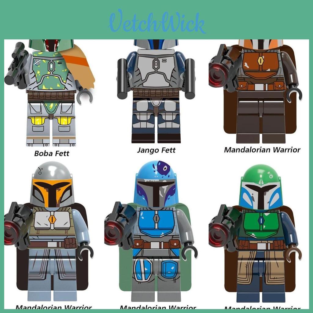 Star Wars Minifigures Buliding Blocks Bricks Figures Rey Boba Fett Mandalorian