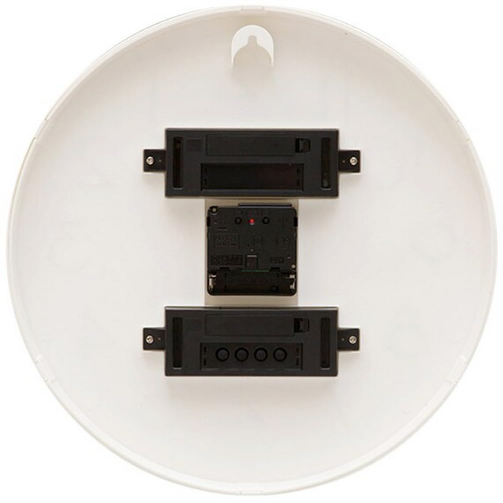 Nástěnné hodiny Nitori Radio Night Stop s vteřinovou ručičkou, datumem a dnem v týdnu, digitálním displejem, RST, bílé, Latese, NITORI 8172744