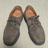 70s-80s? England Vintage Westleys Suede Dress Shoes Crepe Sole Olive Brown 39 / 24.5