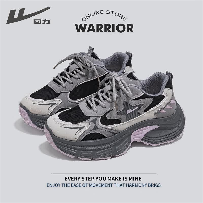 Warrior Women's Casual Mesh Breathable Height-Increasing Dad Shoes