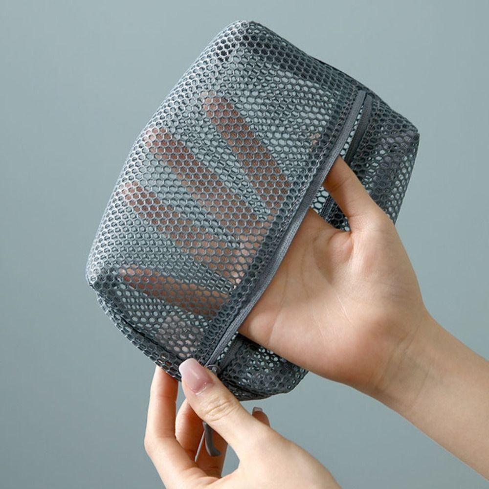 Transparent Mesh Makeup Bag Lipstick Bag Storage Toiletry Bag Portable Mesh Cosmetic Bag Outdoor