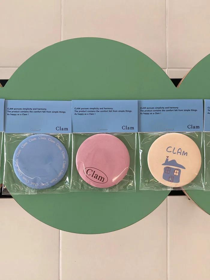 Clam Hand Mirror _ Logo Pink