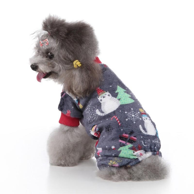 Haustier Hund Vierbeiner Kostüm Winter Weihnachtsoutfit Korallenfleece Hoodie Kleine Mittlere Große Hunde