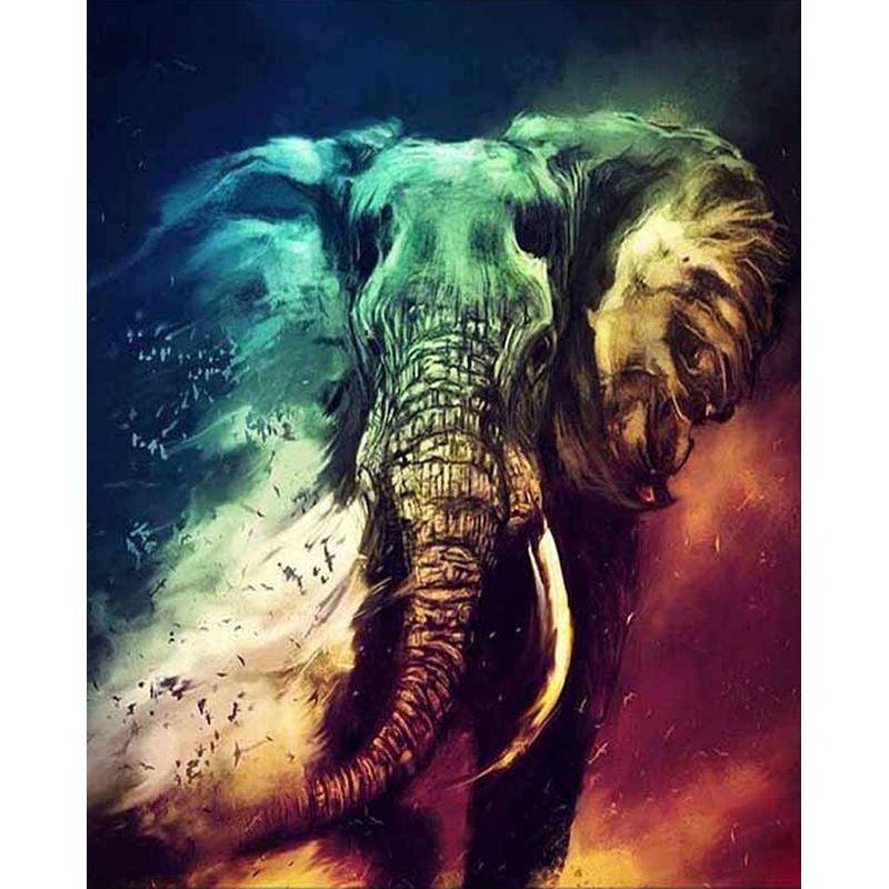 Colour Diamond Full Drill Painting Africa Elephant Cross Stitch Diamond Embroidery Animals 5d Diy Mosaic Decor For Ho