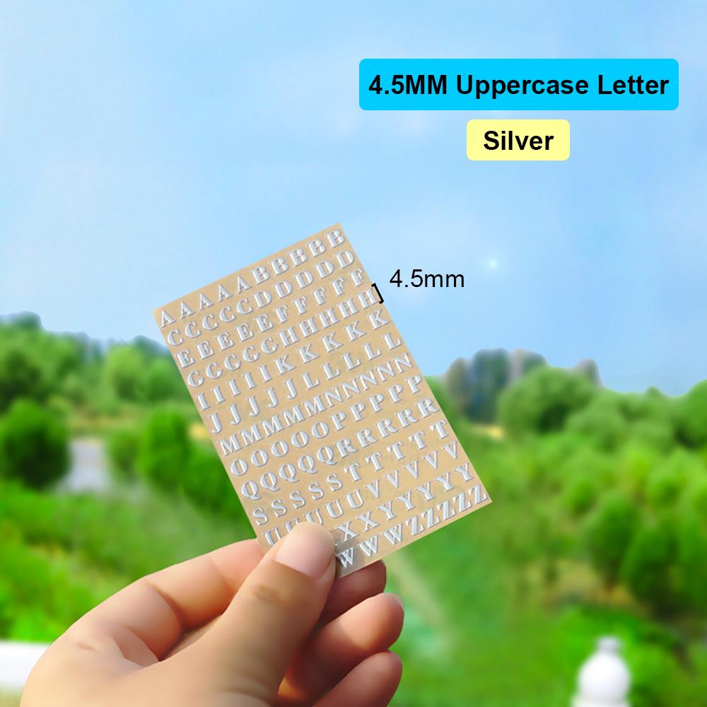 Silicone world 2-9mm Alphabet Letters Numbers Decor Stickers Gold Silver Epoxy Resin Filler For DIY Silicone Molds Craft Making