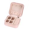 Portable Leather Jewelry Storage Box - Travel Organizer for Earrings, Necklace & Ring