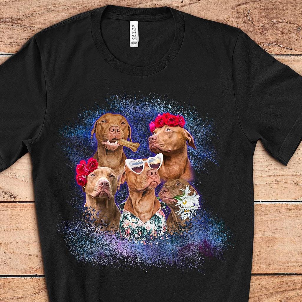 Maßgeschneidertes Haustierporträt-Shirt und Kinder-Shirt: 90er Bootleg Stil Hunde-Liebhaber Geschenk