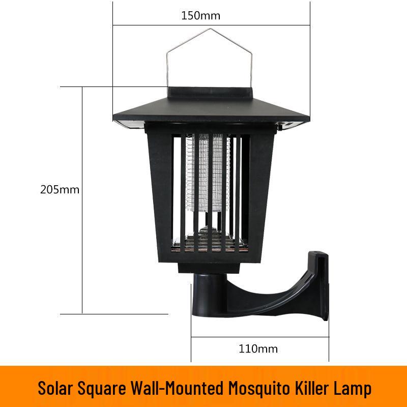 Outdoor Solar-Powered Mosquito Killer Lamp with Waterproof Electric Shock Repellent and Balcony Lighting