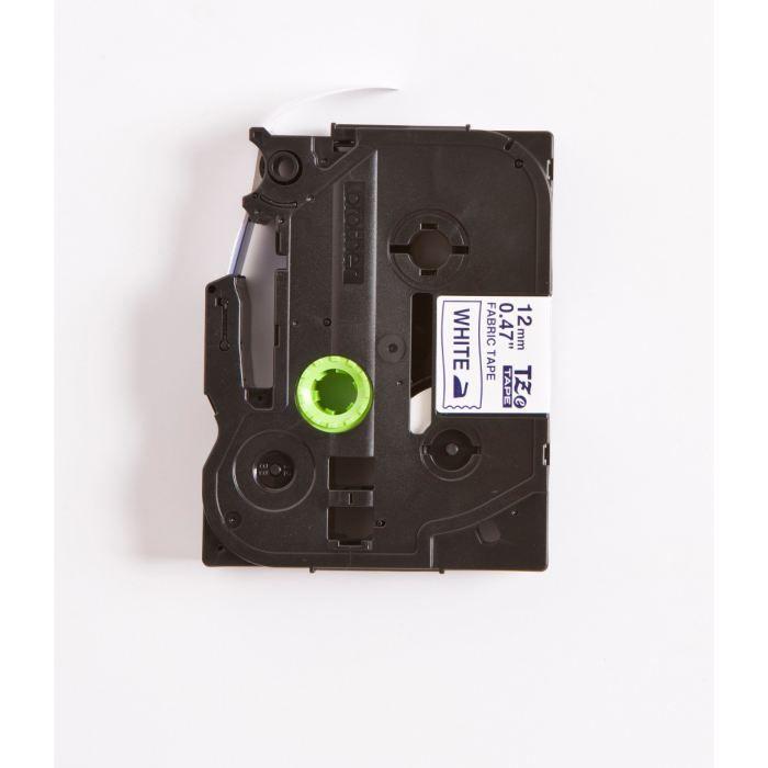 Ruban Brother - TZEFA3 - 12mm Bleu sur fond Blanc - Bande thermo-collante 3M