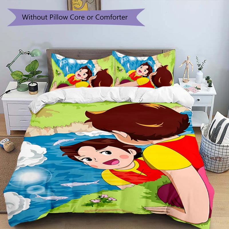 3pcs Heidi pattern bedding set duvet cover set includes duvet cover &pillowcases, perfect all season bedroom decoration & gift