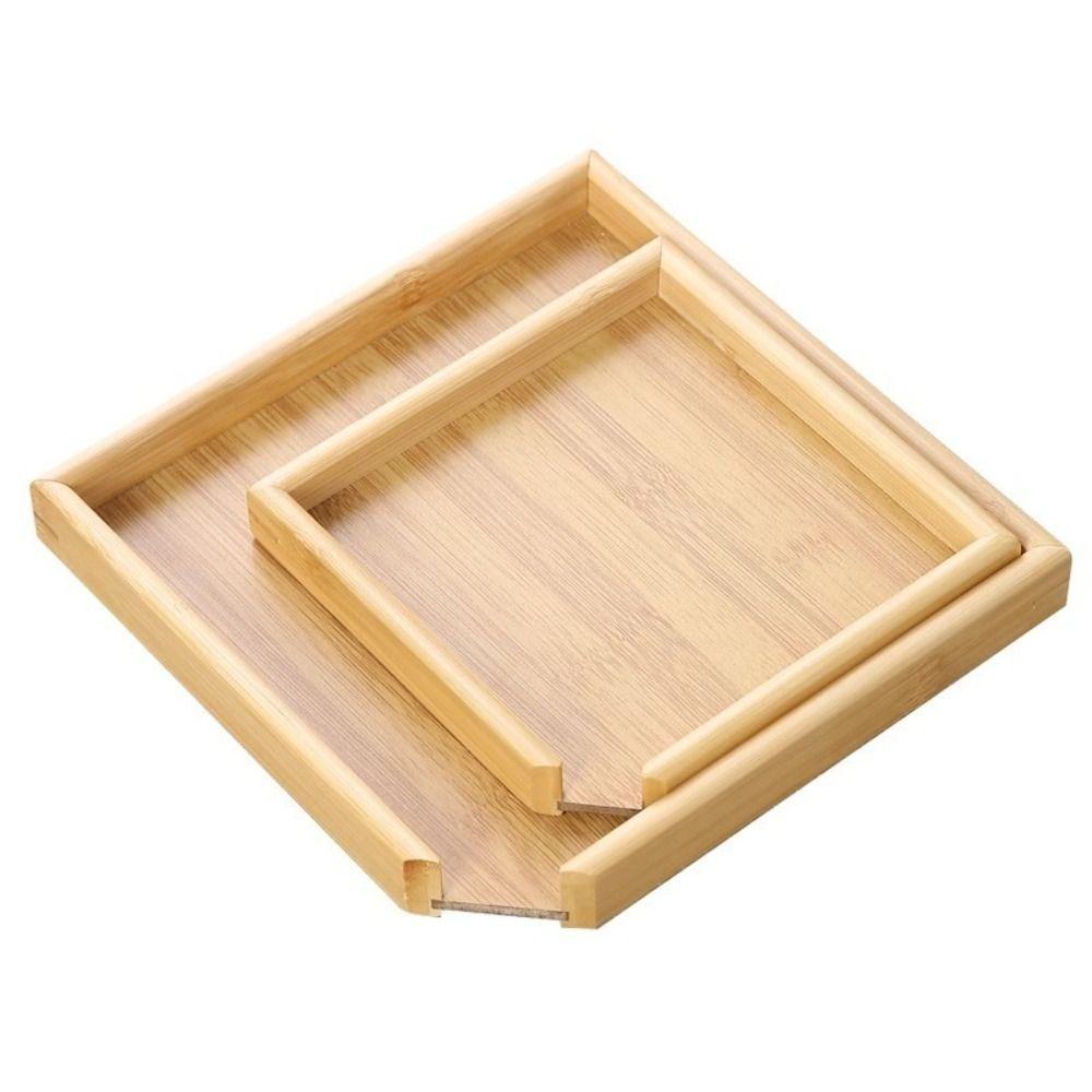Creative Square Tea Set Tray Blackwood Chinese Style Bamboo Tea Box Canister Tea Service Gadgets Tea Plate Teaware