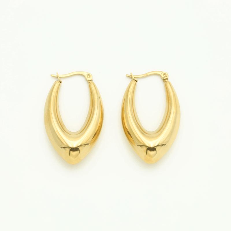 Light Luxury Titanium Steel U-Shaped Hollow Earrings Niche Design Sense 18K Ear Jewelry Handmade