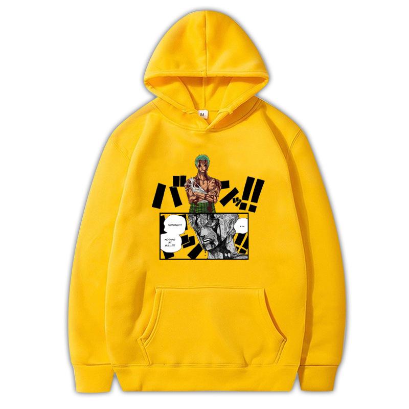 Luffy Print Five-Speed Hoodie - One Piece Anime Long-Sleeved Fleece