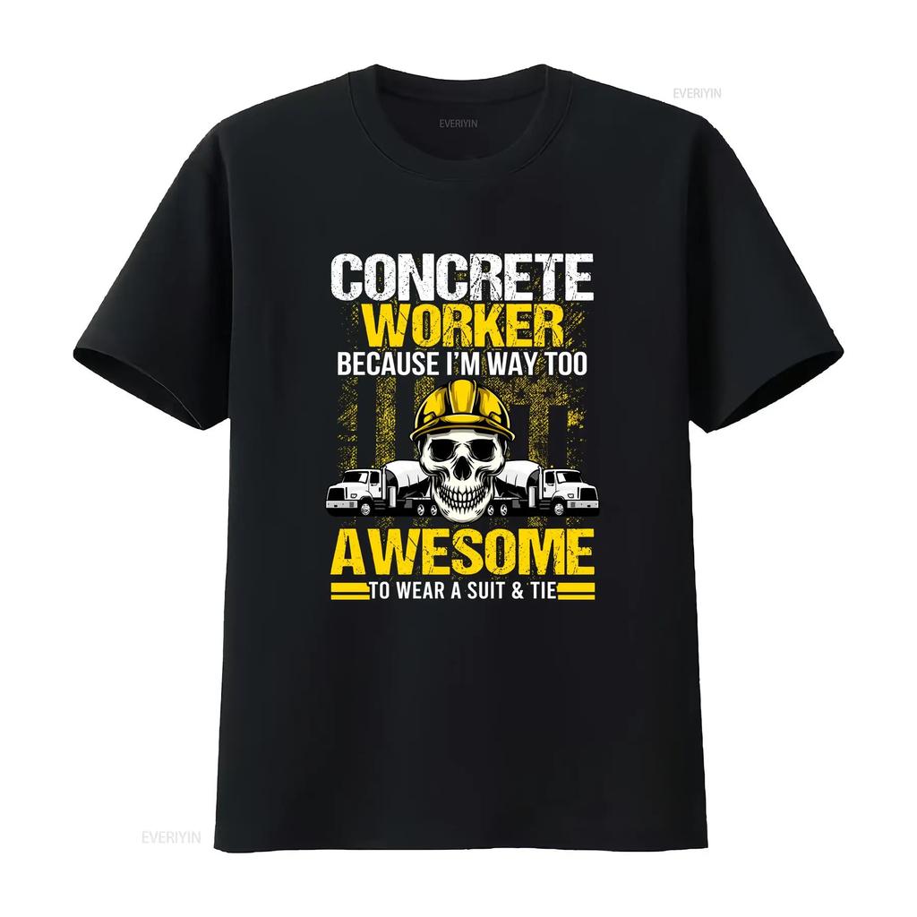 Beton T-Shirt Bau Asphalt LKW Gebäude ID 2351 Vintage Gewaschenes Oberteil Für Jeden Tag Mode Grafik Leicht