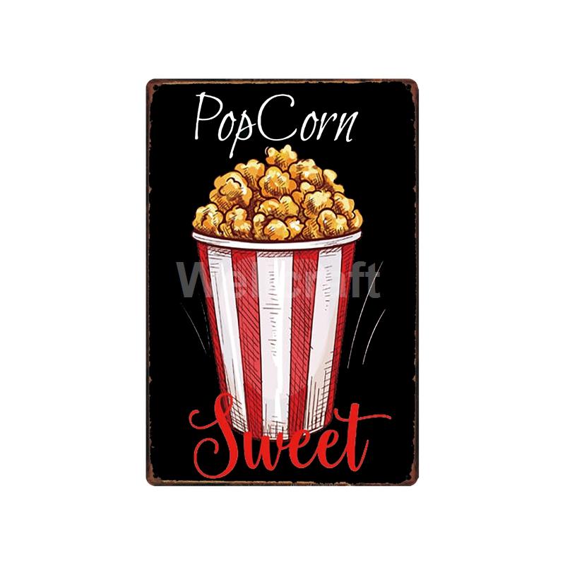 [ WellCraft ] Fast Food Hot Dog Ice Cream Pizza Coffee Metal Sign Wall Plate Pub Bar Vintage Painting Personality Decor LT-1723