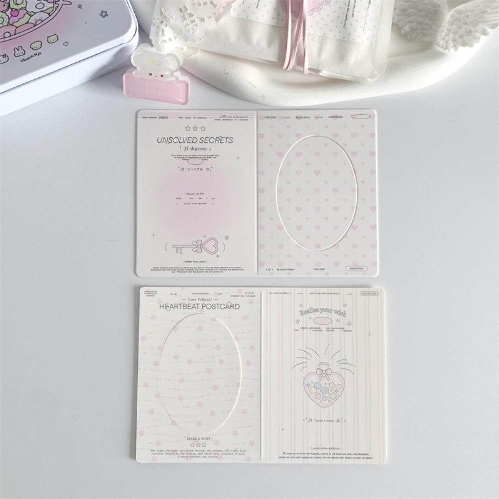 10PCS Ins Hollow Folding Card Photo Frame Protection Packaging Material Decoration Folding DIY Message Greeting Card Card