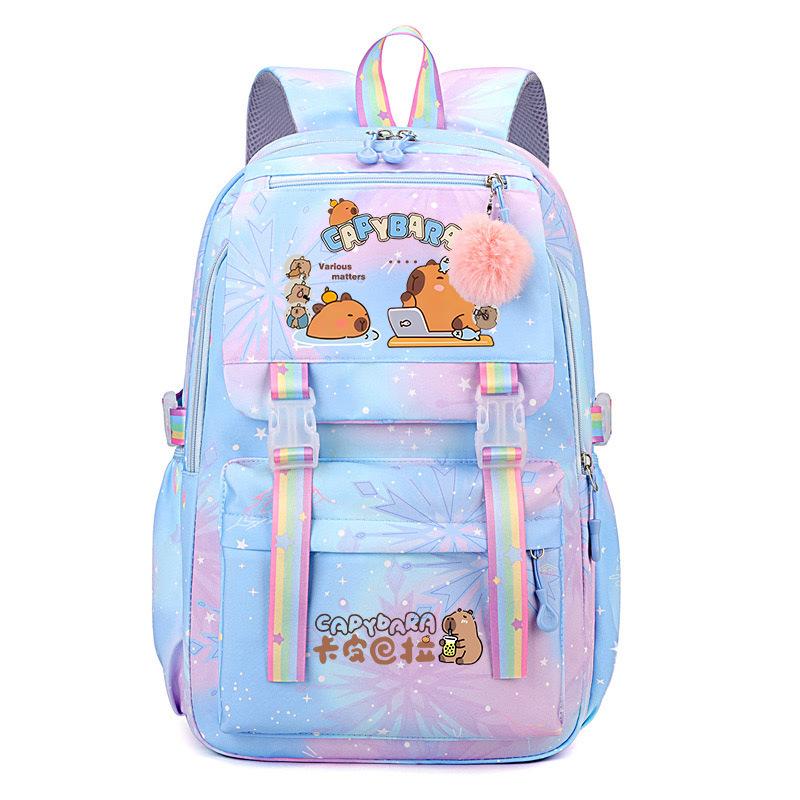 Capybara Mehrfarbig Hübsch Schmutzabweisend Langlebig Niedlich Grundschulkinder Schultasche Rucksack