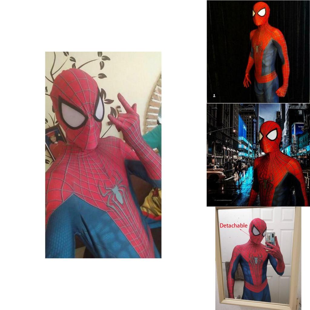 Muticolor Spiderman Zentai Suit For Fancy Dress Parties The Amazing Spider-man Cosplay