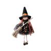 Multicolor Halloween Hanging Decoration Cartoon Pumpkin Ghost Riding a Broomstick Witch Drop Ornament Scene Dress Up