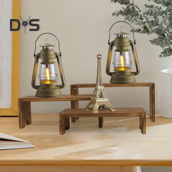 3-teiliger Präsentationsständer, Holzerhöhungen, rustikale Präsentationsständer, Kombinationstyp, Präsentationsständer für Cupcakes, Blumen, Sammlerstücke, Heim- und Bürodekor