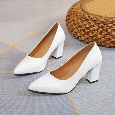 Pointed Toe Solid Color Pumps  High Heel Square Heel Women's Shoes On Sale 2025 Fashion Slip-on Spring/Autumn Office Pumps