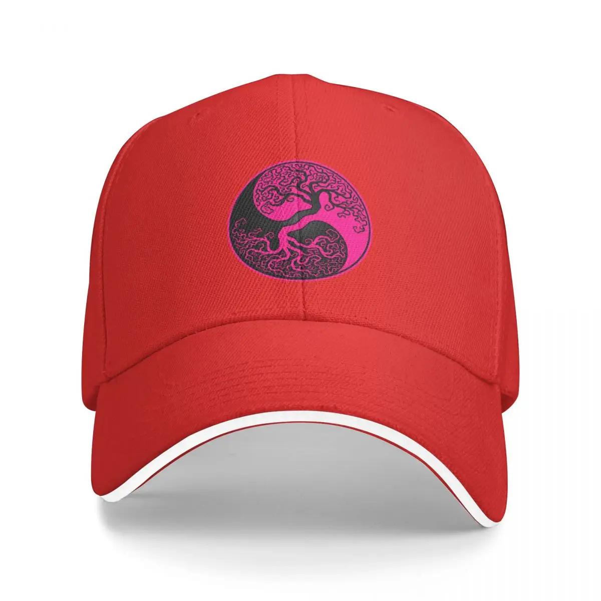

Pink and Black Tree of Life Yin Yang Baseball Cap Adjustable hard hat Luxury Hat Cosplay Unisex Women s