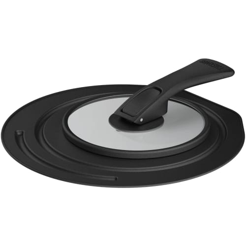 Thermos Folding Stand-Type Pot and Pan Lid, 18/20cm Compatible, Black, KLG-001 BK