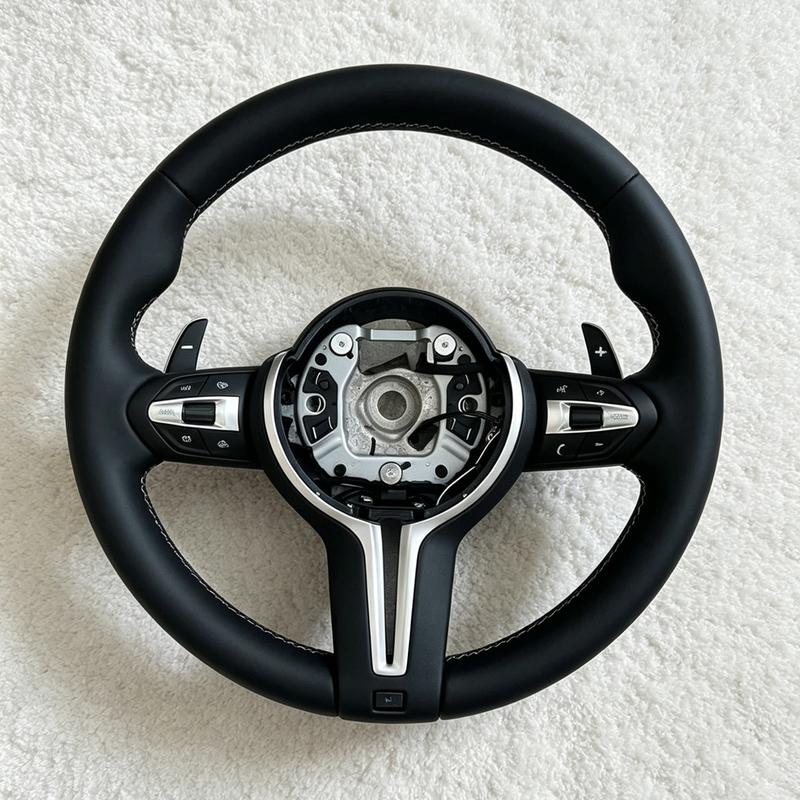 Leather for BMW M3 M5 F10 F11 F12 F13 F15 F20 F21 F22 F25 F30 F31 F32 F33 F34 F35 F36 E71 E90 M Logo Steering Wheel Assembly