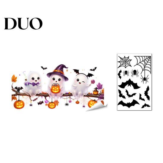 Seasonal Party Supplies Halloween Ghost Glass Sticker, Cartoon Static Window Cling for Accessories Parties, Waterproof Decoration Decal